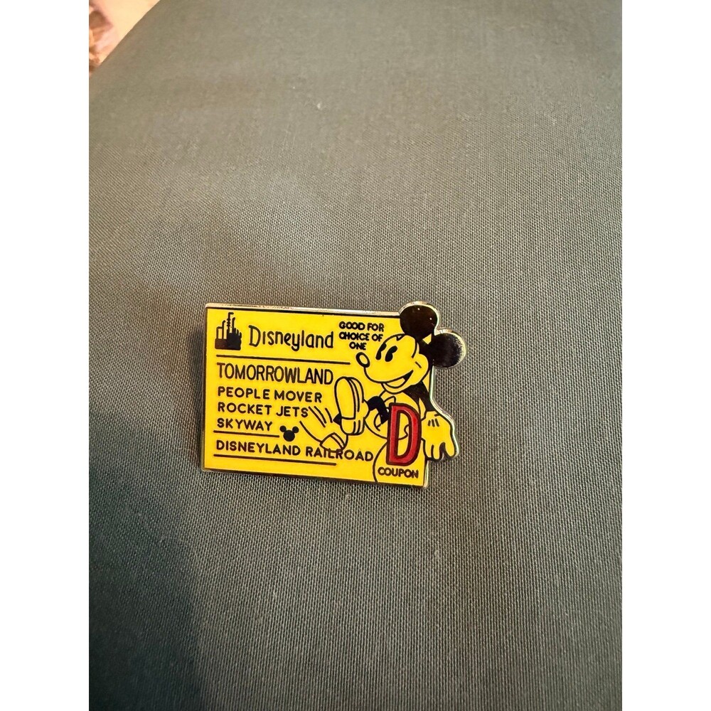 Disney Mickey D Ticket Tomorrowland Disney Pin
